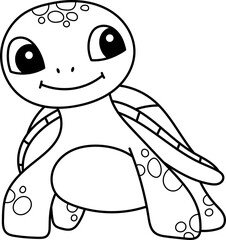 Cute turtle vector design illustration