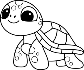 Cute turtle vector design illustration