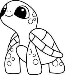 Cute turtle vector design illustration