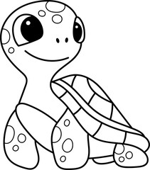 Cute turtle vector design illustration