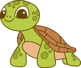 Cute turtle vector design illustration