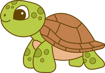 Cute turtle vector design illustration