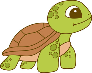 Cute turtle vector design illustration