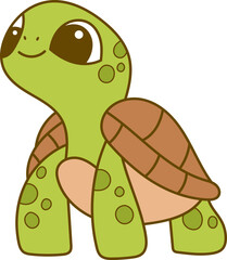 Cute turtle vector design illustration