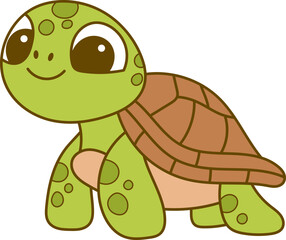 Cute turtle vector design illustration
