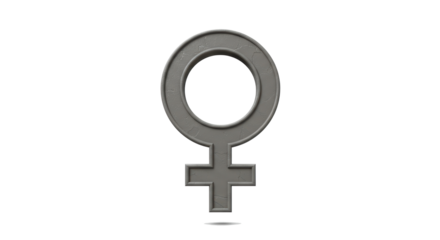 Isolated gray female gender symbol representation on a white background