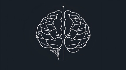 split illustration with one side showing a robotic, geometric brain symbolizing logic, featuring clean lines and sharp angles, representing rational thinking and structure.