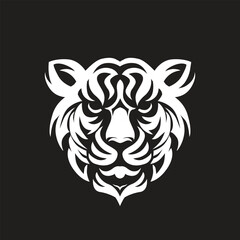 Tiger Head Logo Vector Illustration on black background