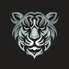 Obraz premium Tiger Head Logo Vector Illustration on black background