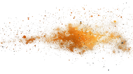 Abstract Orange Burst Splashes Isolated on White