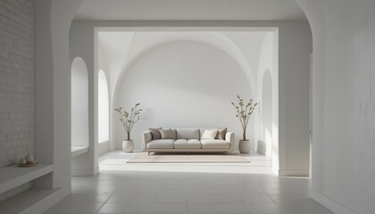 Minimalist living room design modern home interior photography bright ambiance wide angle serenity