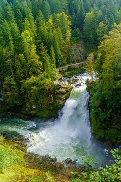 Saut du Doubs waterfall, between France and Switzerland
