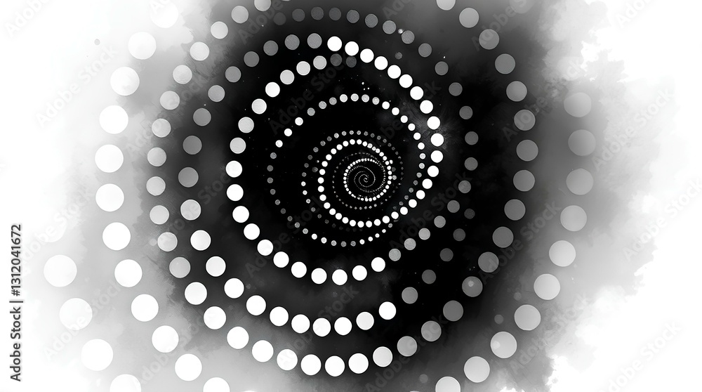 Poster stylish geometric swirl pattern in black and white with depth effect