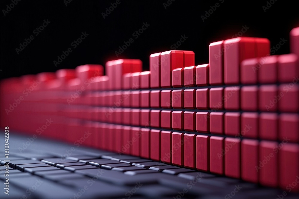 Poster endpoint cyber security defense. abstract representation of sound waves with red bars over a dark ba