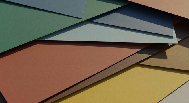 Abstract Geometric Shapes Overlapping Earthy Tones Textured Paper Design Background