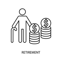 retirement icons  symbol vector elements for infographic web