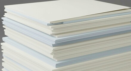 Stack of White and Light Blue Paper Sheets Office Supplies Printing Paper Bulk Paper Stock