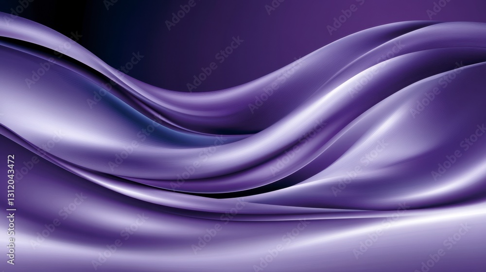 Poster abstract image featuring flowing purple and blue waves on a dark background. the waves have a smooth
