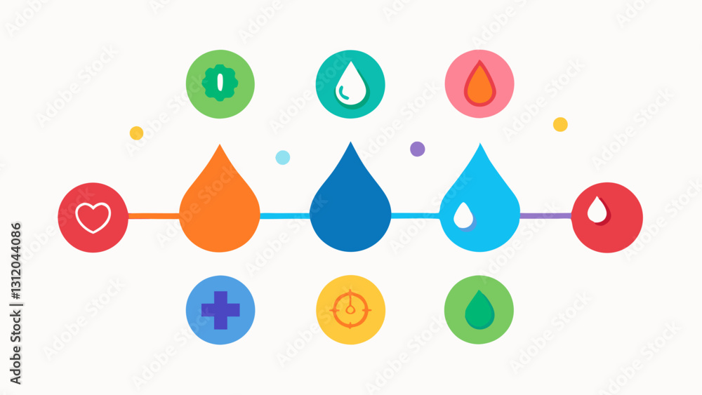 Poster wellness chart a colorful chart displaying the benefits of different vitamin drips such as hydration