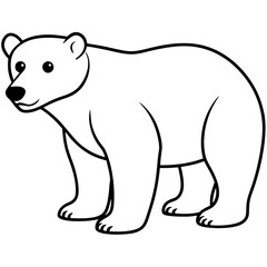 Fototapeta premium polar bear line art on white background 