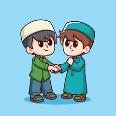chibi characters shaking hands