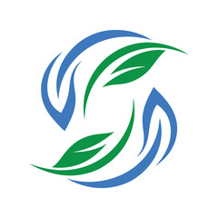 nature and globe logo design on white background 