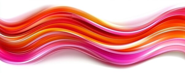 Abstract image of flowing, wavy lines in shades of pink, orange, and red on a white background. The colors blend seamlessly, creating a dynamic and vibrant effect.