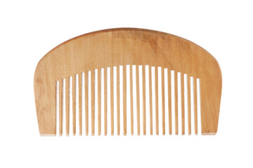 One wooden hair comb isolated on white