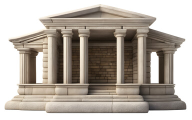 Fototapeta premium A classic stone ark with a rounded top, isolated on a empty plain background