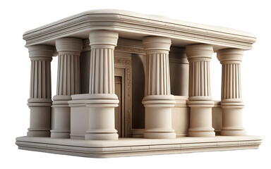 Obraz premium A classic stone ark with a rounded top, isolated on a empty plain background