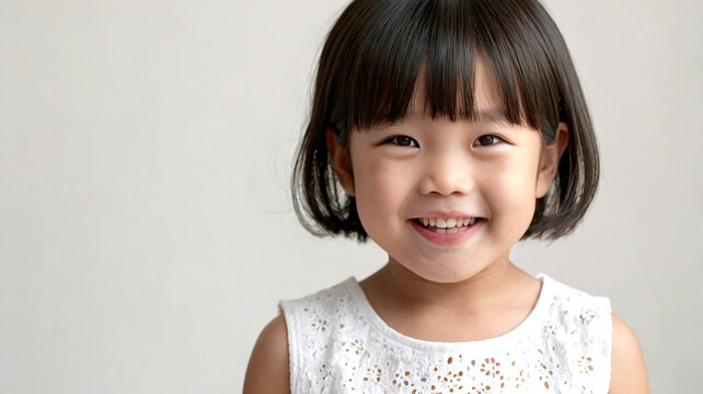 笑顔の女の子のポートレート・子供・日本人・アジア人
