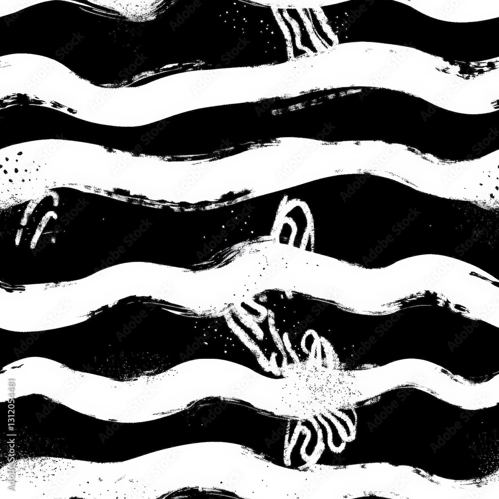 Poster seamless striking black and white striped pattern with bold lines creating a dynamic and engaging vi