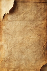 Fototapeta premium Antique parchment map with torn edges and faded lines