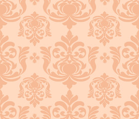 Damask seamless floral pattern , old rose, vector illustration elegant for textile, wall paper, bedding, curtain, cushion, upholstery fabric, vintage , luxury design, decoration, interior