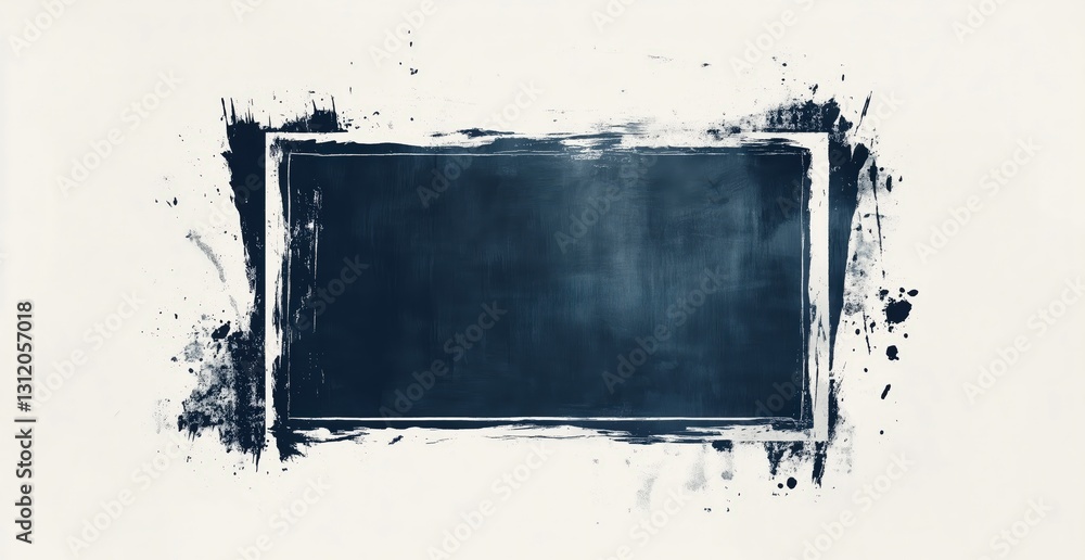 Poster dark blue grunge rectangle: a dark blue rectangular frame with a grunge texture, surrounded by white