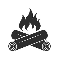 Minimalist Campfire Vector Icon for Outdoor Designs.