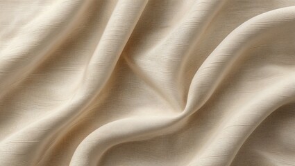 Obraz premium Linen fabric texture in soft beige and cream tones, background