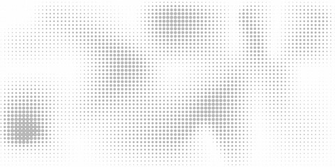 Grunge halftone gradient background. Faded grit noise texture. White and black sand wallpaper. Retro pixelated backdrop. Anime or manga style comic overlay. Vector graphic design textured template © Arina Color