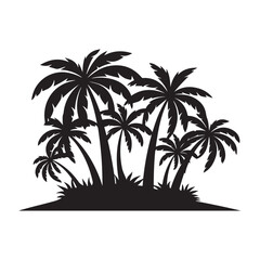 Fototapeta premium Silhouette of Palm Trees on a Tropical Island