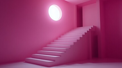 Obraz premium Diagonal stripes in pastel pink and white with a soft, minimalist aesthetic.