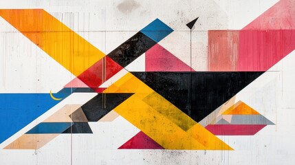 Obraz premium Intriguing painting of a triangle and moon, mystical fusion of art symbolism
