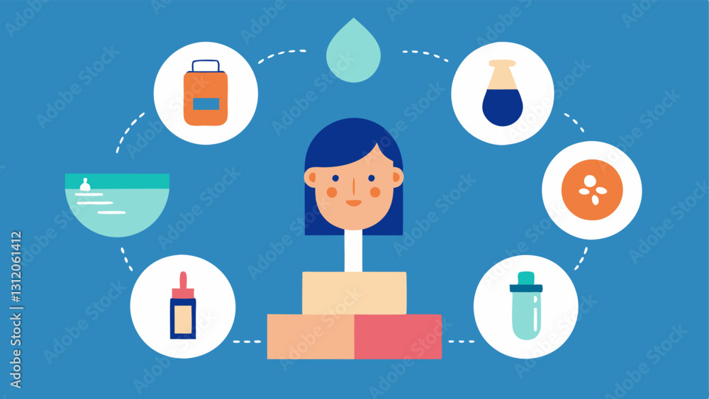 Poster skincare routine a simple daily skincare routine visual featuring a sequence of applying the exosome