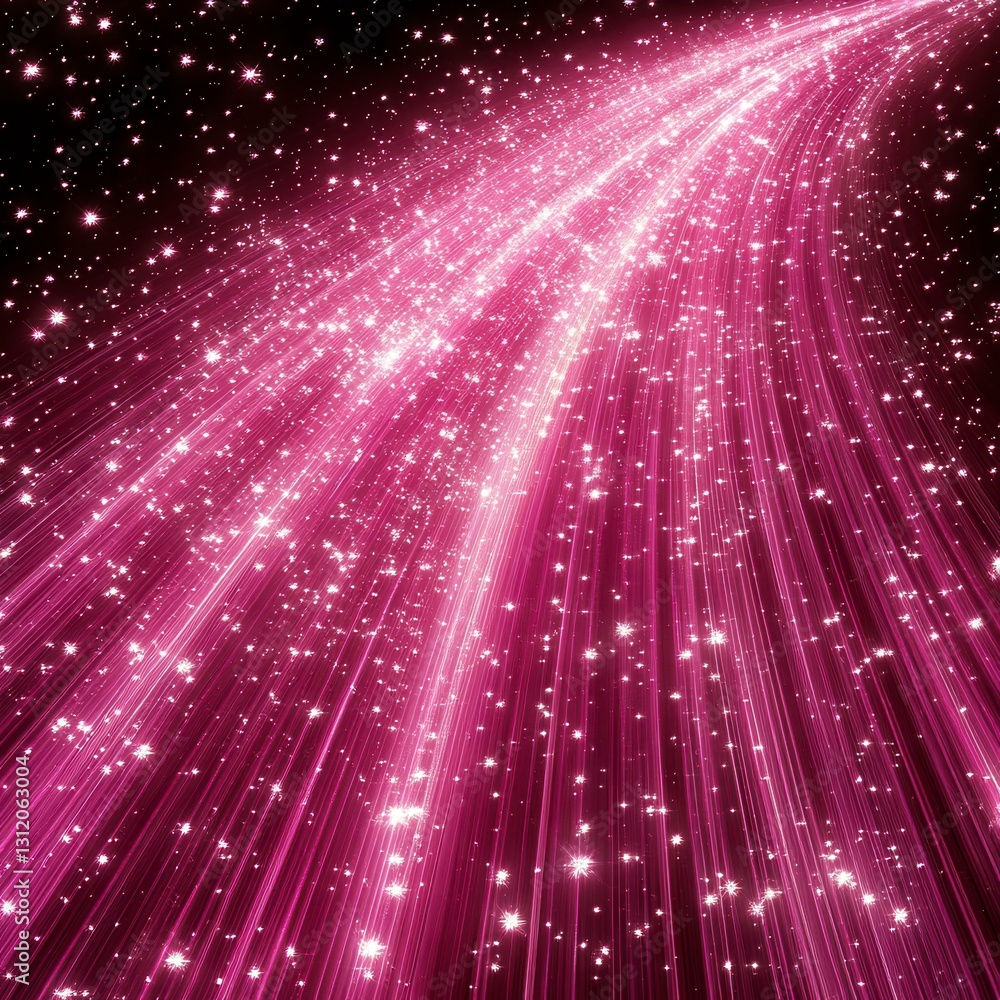 Poster abstract pink and black background with sparkling lights creating a dynamic, radiant effect. ideal f