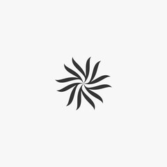 Abstract Leaf V or V flower logo concept vector icon