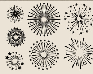 Obraz premium set of four abstract floral design elements
