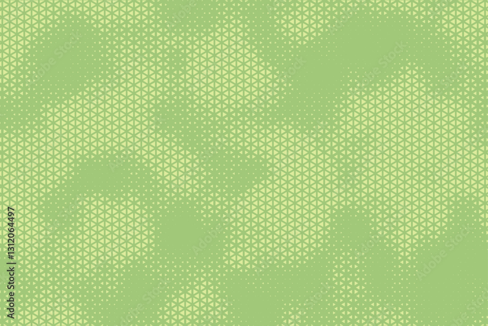 Poster Triangular Halftone Texture Retrowave Vector Geometric Technology Abstract Light Green Background. Half Tone Triangles Retro Colored Pattern. Minimal 80s Style Dynamic Tech Structure Wallpaper