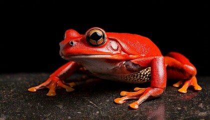Close Up Photo of a Red Frog