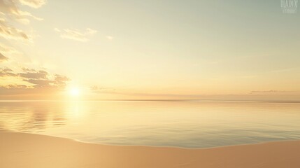 Golden Sunset Beach Scene