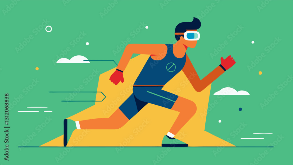 Poster workout performance metrics an athlete on a field with ar glasses providing realtime feedback on the