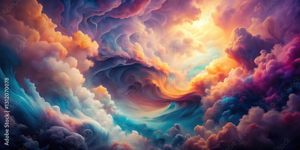 Wall mural moody abstract background with swirling clouds and gradient colors, sky, moody, vibrant